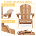 Adirondack Chair Set of 2, Outdoor Folding Wood Patio Lounge Chair for Deck/Garden/Backyard/Pool/Beach, 220lbs Weight Capacity, Light Brown