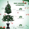 SEGMART Pre-lit Christmas Tree Set, 4 Pieces Artificial Christmas Home Decor with Lights and Pine Cone, 2 Christmas Tree, Christmas Garland and Pine Wreath, Green, S9963