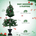 SEGMART Pre-lit Christmas Trees Set, 4PCS Artificial Christmas Decor Set with 2 Christmas Tree, Christmas Garland and Pine Wreath, Decorations for Home, Party, Indoor, Outdoor, SS041