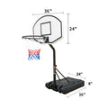 Kids Patio Basketball System, Portable Poolside Basketball Stand with 17'' Backboard and Ball, Shatterproof PVC Hoop Basketball System for Indoor & Outdoor, SS2382
