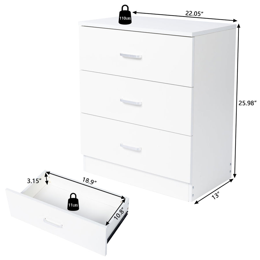 White Wood Chest Cabinet, SEGMART 26'' x 13'' x 29'' Durable MDF Wood Chest Cabinet with Metal Handles, Simple Bedroom Furniture Chest of Drawers for Closet to Storing Clothes, Cosmetic, S7893