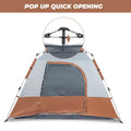 4 person Tent Instant Pop up Tents for Camping, Dome Tent Camping Tent with Screened-In Porch, Cabin Tent for Camping with Camping Accessories Sets Up in 60 Seconds, Brown, S10433