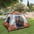 4 person Tent Instant Pop up Tents for Camping, Dome Tent Camping Tent with Screened-In Porch, Cabin Tent for Camping with Camping Accessories Sets Up in 60 Seconds, Brown, S10433
