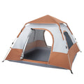 4 person Tent Instant Pop up Tents for Camping, Dome Tent Camping Tent with Screened-In Porch, Cabin Tent for Camping with Camping Accessories Sets Up in 60 Seconds, Brown, S10433