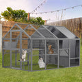 Segmart Cat House Outdoor Catio, 108.7'' Weatherproof UV Proof Walk-in Catio Large Cat Enclosure Surper Large for 15-20 Cats, Cat Cage Iguana Cage with Sunshine Board & Bouncy Bridge, Dark Grey