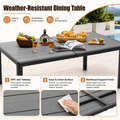 7 Piece Outdoor Dining Set, Patio Dining Table Set for 6 Persons, Garden Patio Textilene Dining Furniture Set with Plastic-Wood Tabletop, Dining Table Chairs Conversation Set for Deck Patio