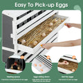 Segmart Chicken Nesting Box for Laying Eggs, Solid Wooden 8 Hole Large Wooden Hen House with 2 Roll Out Drawers and 4 Vented Holes, 2 Foldable Perches, Grey