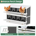 Segmart Chicken Nesting Box for Laying Eggs, Solid Wooden 8 Hole Large Wooden Hen House with 2 Roll Out Drawers and 4 Vented Holes, 2 Foldable Perches, Grey