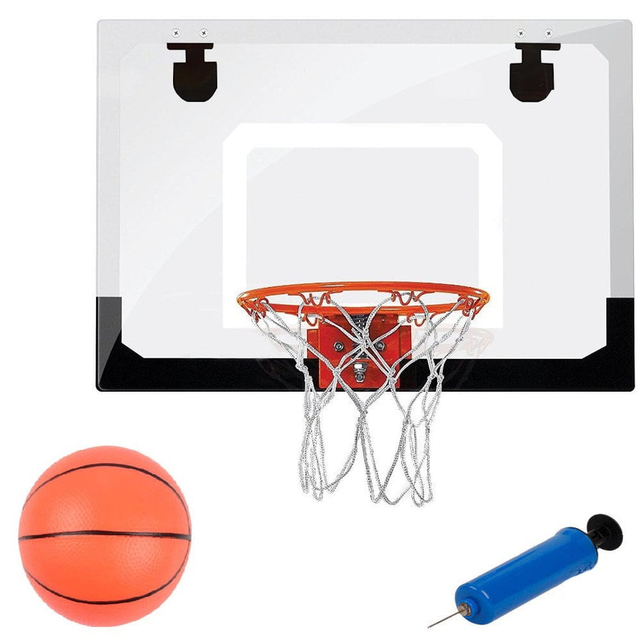 Clearance!Basketball Hoop, Mini Basketball Hoop for Kids, Over The Door Basketball Hoop Indoor for Home or Office- Slam Dunk Approved, Shatter Resistant Backboard Include 1 Basketball and 1 Inflator