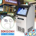 Commercial Ice Maker Machine, Portable Freestanding Built-In Stainless Steel Ice Maker, 110lbs/24h, 33lbs Storage, Under Counter Automatic Ice Machine for Restaurant Bar Cafe, ETL Listed, S6133