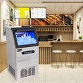Commercial Ice Maker Machine, Portable Freestanding Built-In Stainless Steel Ice Maker, 110lbs/24h, 33lbs Storage, Under Counter Automatic Ice Machine for Restaurant Bar Cafe, ETL Listed, S6133