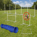 Segmart Dog Agility Equipments, Dog Agility Course Backyard Set with Tunnel, Agility Hurdle, 6 Weave Poles, Jump Ring, Pause Box and Storage Bag, Obstacle Course Jumping Practice Outdoor Game