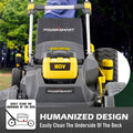 40V Lawn Mower, Lawn Mower with 5 Adjustable Heights, 4.0Ah Battery and Charger Included, 3-in-1 Walk-Behind Lawn Mowers, Bright Yellow