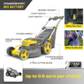 Outdoor 21Inch Lawn Mower, 80V Electric Powered Lawn Mower with 5 Adjustable Heights, 4 Wheels Engine Lawn Mower with Bag, 3-in-1 Walk-Behind Lawn Mowers, Yellow