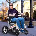 Segmart Intelligent Lightweight Electric Wheelchair with 20AH Battery, Memory Gel Seat Cushion, Foldable & Portable, Ideal for Mobility Impaired and Senior, Silver