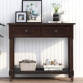 Entry Table with Drawers, SEGMART Wooden Console Table Sofa Table with Storage, Foyer Table Entryway Table with Shelf, Modern Console Table for Living Room Entryway Hallway Foyer Study, Espresso,H2320
