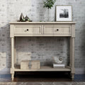 Entryway Table with Drawers, SEGMART Console Table with Storage, Solid Wood Vintage Sofa Table with Bottom Shelf, Modern Entry Table Hallway Table for Living Room Entryway Hallway Foyer