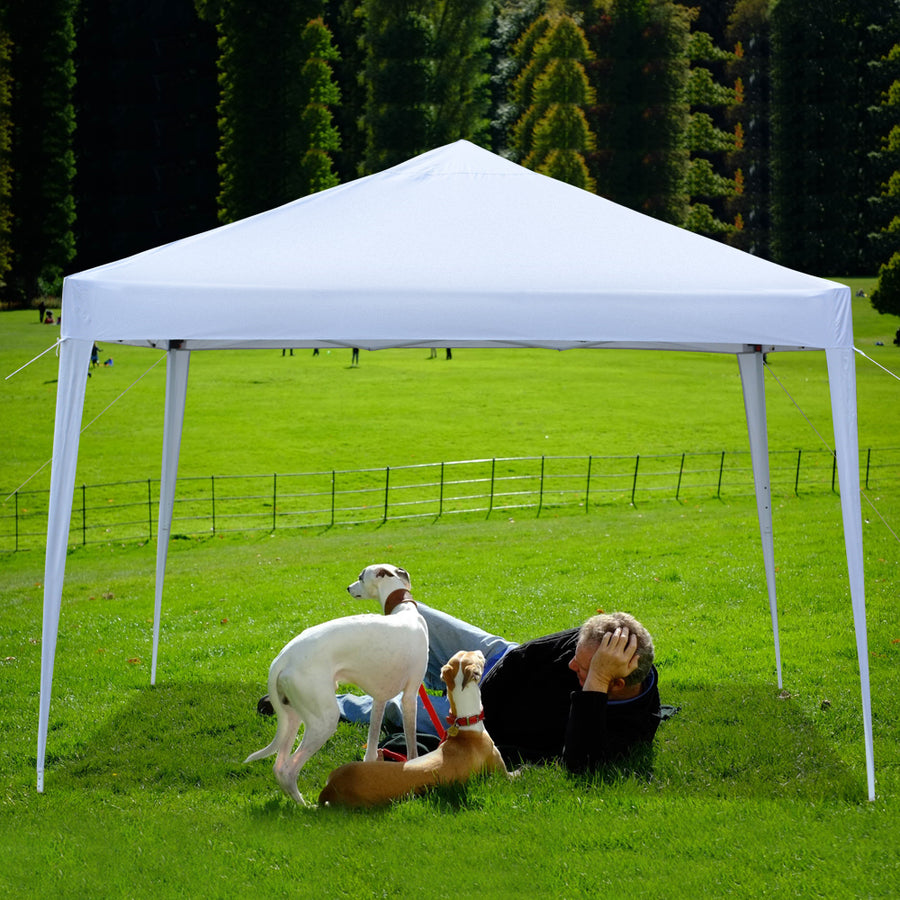 SEGMART 10' x 10' Canopy Tent with 4 Removable Sidewalls, Outdoor Sunshade Gazebo BBQ Shelter Pavilion for Party Wedding Garden Beach Patio, White, S06
