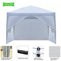 SEGMART 10 x 10 Canopy Tent with 4 Removable SideWalls for Patio Garden, Sunshade Outdoor Gazebo BBQ Shelter Pavilion, for Party Wedding Catering Gazebo Garden Beach Camping Patio, White, S10667