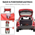 Segmart Folding Wagon Camp Cart, Outdoor Beach Wagon with Adjustable Handle & 2 Mesh Cup Holders, Utility Wagon Perfect for Camping, Beach, 150lbs, Red, S10484
