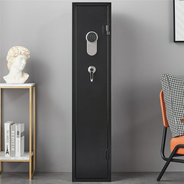 Gun Cabinet, Gun Safe with Keypad, Rifle Safe with 3 Pistol Holders, Gun Safe with Internal Light/Removable Shelf/Alarm System, Gun Safes for Rifles/Shotguns, 3.6 Cu.Ft Gun Safe Hold 2-3 Rifles, H2415