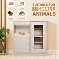 Segmart Hamster Cage Large Size, Deluxe Wooden Storage Cabinet Small Animal Cage for Rat Gerbil Guinea Pig Hamster, Openable Top, Front Door, Storage Shelf, Beige