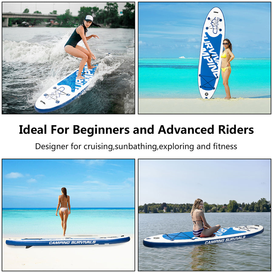 Paddle Boards Clearance, Stand Up Paddleboard 10/12' SUP 6" Thick Non-Slip Deck with with Free Premium SUP Accessories, Backpack, Adjustable Paddle, Hand Pump and Repair Kit, for Youth & Adult, S10201
