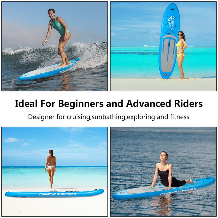 12' x 32" x 6" Inflatable Paddle Boards Stand Up for Outdoor in Summer, Paddle Boards Clearance, Inflatable SUP Stand Up Paddle Board, Complete KIT: Board, Fin, Pump, Paddle, Carry Bag, S10202