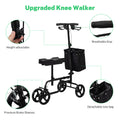Segmart Knee Scooter for Broken Foot for Adults, Foldable Knee Walker with Basket Dual Braking System for Ankle and Foot Injured, Best Crutches Alternative, 330 lbs, Black