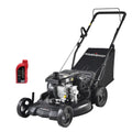Outdoor Lawn Mower, Foldable Gas Lawn Mower with 5 Adjustable Heights, 209CC 4 Wheels Engine Lawn Mower with Bag, 3-in-1 Walk-Behind Lawn Mowers, 21Inch Cutting Deck, Motor Oil Included, Black