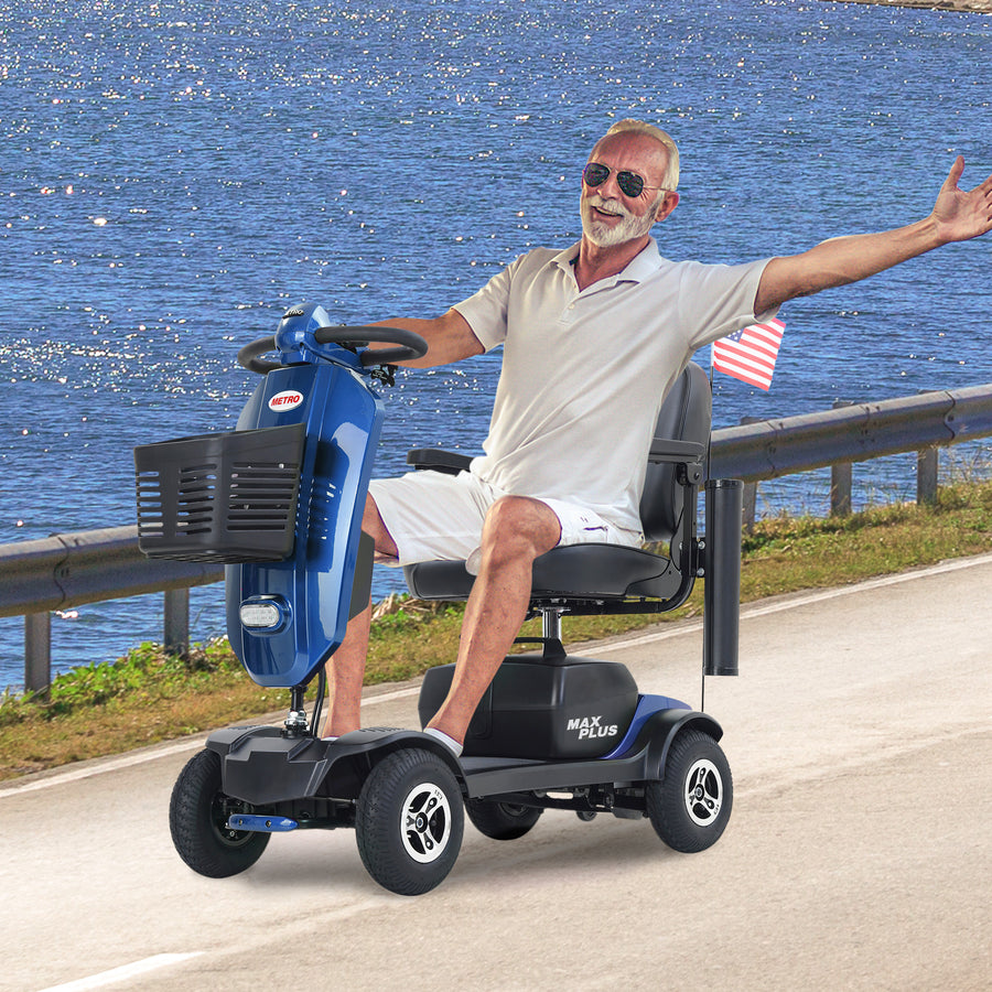 300W Motor Compact Mobility Scooter With Windshield, 300 lbs Capacity Compact Mobility Scooter Wheelchair for Adults, Outdoor Mobility Scooter with Cup Holders & USB Charging Port, SS1906