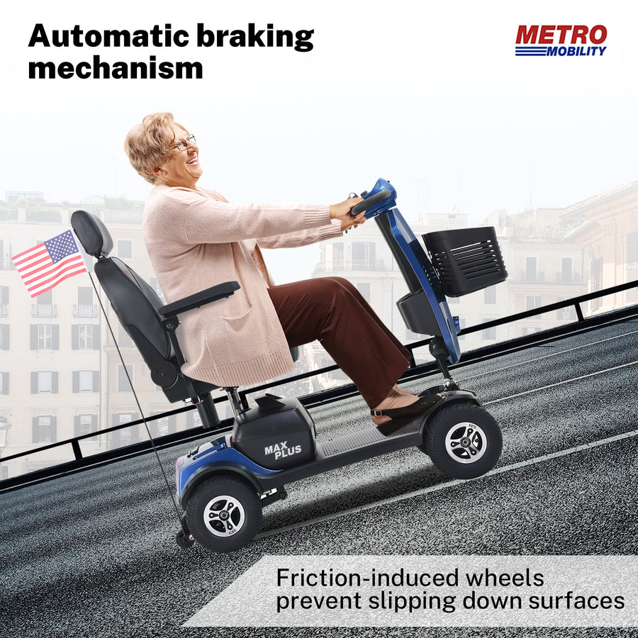 300W Motor Compact Mobility Scooter With Windshield, 300 lbs Capacity Compact Mobility Scooter Wheelchair for Adults, Outdoor Mobility Scooter with Cup Holders & USB Charging Port, SS1906