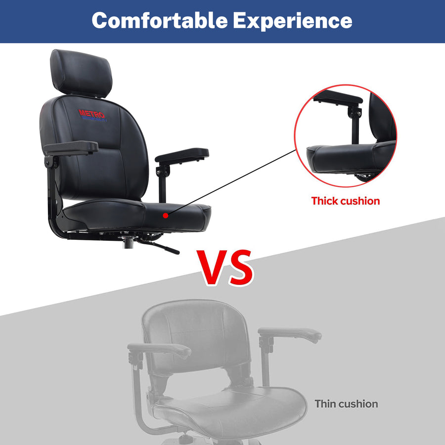 300W Motor Compact Mobility Scooter With Windshield, 300 lbs Capacity Compact Mobility Scooter Wheelchair for Adults, Outdoor Mobility Scooter with Cup Holders & USB Charging Port, SS1906