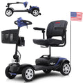 Outdoor Motorized Mobility Scooter for Senior, Heavy Duty Electric Scooters with 4 Wheel, Sliding Swivel Seat with Flip-Up Armrests, 2 in 1 Cup & Phone Holder, 300lbs, Blue, SS1939