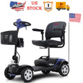 Outdoor Motorized Mobility Scooter for Senior, Heavy Duty Electric Scooters with 4 Wheel, Sliding Swivel Seat with Flip-Up Armrests, 2 in 1 Cup & Phone Holder, 300lbs, Blue, SS1939