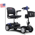 Outdoor Motorized Mobility Scooter for Senior, Heavy Duty Electric Scooters with 4 Wheel, Sliding Swivel Seat with Flip-Up Armrests, 2 in 1 Cup & Phone Holder, 300lbs, Blue, SS1939