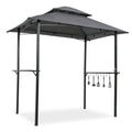 Outdoor Party Gazebo, 5x8FT BBQ Grill Gazebo Canopy for Outside, Waterproof Patio Gazebo Tent with Hook and Bar Counters, BBQ Beach Sunshelter with Double Tier Soft Top Canopy and Steel Frame, L6070