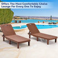 Segmart 2 Pieces Patio Chaise Lounge Furniture Set, Pool Reclining Chaise Chairs Set with Side Table, 5-Level Angles Adjust Backrest Outdoor Lounge, Brown, SS2122