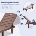Segmart 2 Pieces Patio Chaise Lounge Furniture Set, Pool Reclining Chaise Chairs Set with Side Table, 5-Level Angles Adjust Backrest Outdoor Lounge, Brown, SS2122