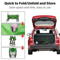 Segmart Folding Wagon Camp Cart, Outdoor Beach Wagon with Adjustable Handle & 2 Mesh Cup Holders, Utility Wagon Perfect for Camping, Beach, 150lbs, Green, S10484