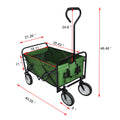 Segmart Folding Wagon Camp Cart, Outdoor Beach Wagon with Adjustable Handle & 2 Mesh Cup Holders, Utility Wagon Perfect for Camping, Beach, 150lbs, Green, S10484