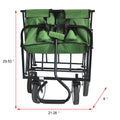 Segmart Folding Wagon Camp Cart, Outdoor Beach Wagon with Adjustable Handle & 2 Mesh Cup Holders, Utility Wagon Perfect for Camping, Beach, 150lbs, Green, S10484