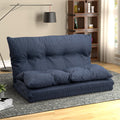 Floor Sofa Bed, Foldable Double Chaise Lounge Sofa Chair with Two Pillows, Adjustable Floor Couch and Sofa for Living Room and Bedroom, Lazy Sofa Floor Chair for Gaming, Sleeper and Reading, L2791