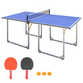 Segmart 6x3ft Portable Ping Pong Table Game Sets for Outdoor/Indoor, Foldable Mid-Size Home Use Tennis Table with Net, 2 Table Tennis Paddles and 3 Balls