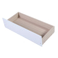 Twin Size Platform Bed, Elegant Kids Wood Bed Frame with 2 Drawers, Minimalistic Wood Platform Bed with Solid Pine Wood Headboard, Wood Slat Support Mattress Foundation, Twin, White, SS953