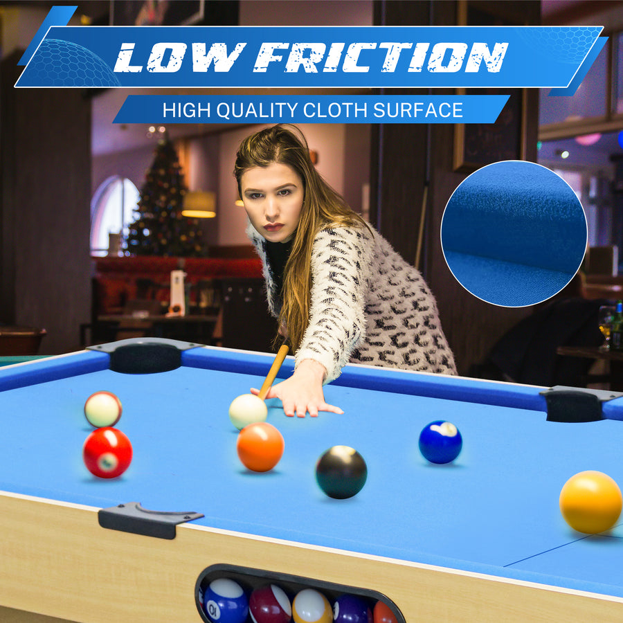 Segmart 6 FT Billiards Table, Portable Pool Table with Automatic Ball Return System for Families, Easy Folding for Storage, Classic Blue Nylon Cloth, Includes Balls, Cues, Felt Brush, Blue