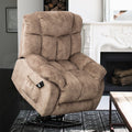 Electric Power Lift Recliner, Heavy Duty 300lbs Classic Fabric Sofa Chair for Elderly, Ergonomic Lounge Single Sofa with 3 Positions Lift, Plush Arms and Remote Control, Side Pocket, Camel, SS423