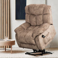 SEGMART Electric Power Lift Recliner Chair, Heavy Duty Classic Fabric Sofa Chair for Elderly, Ergonomic Lounge Single Sofa with Plush Extended Arms and Remote Control, 3 Positions, Camel, SS420