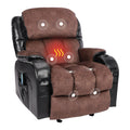 Rocking Massage Recliner Chair with Remote Control, SEGMART PU Leather Ergonomic Recliner Sofa with Padded Seat Backrest, for Home Theater Seating Living Room Lounge, S12543