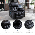 Segmart Massage Recliner Chairs with Remote Control, PU Leather Ergonomic Recliner Chair with Bread-Type Handrail & Padded Seat Backrest, Black, S12549